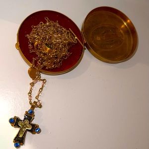 New Authentic Virgins Saints & Angels Maria Cross Magdalena Necklace Gold Color
